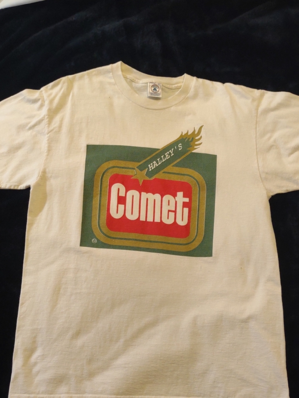 Vintage 90s Phish Halley's Comet Graphic Tee - Cream w/Red & Green Logo - Size L